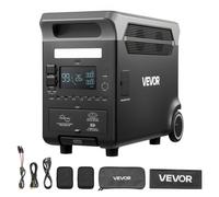 VEVOR Station Électrique Portable 3840 Wh Générateur Solaire 3600 W avec 10 Sorties, Puissance d'Entrée Réglable, Batterie de Secours LiFePO4 Extensible pour Camping-car (Panneau Solaire Non Inclus)