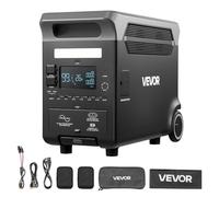 VEVOR Station Électrique Portable 3840 Wh Générateur Solaire 3600 W avec 10 Sorties, Puissance d'Entrée Réglable, Batterie de Secours LiFePO4 Extensible pour Camping-car (Panneau Solaire Non Inclus)