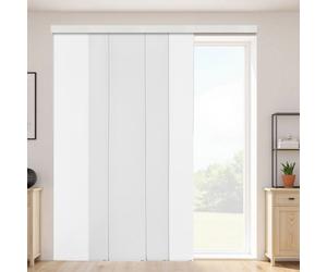 VEVOR Store à Panneaux sur Rail Extensible 116-218 cm de Largeur, Panneau Japonais Vertical Ajustable jusqu'à 243 cm de Hauteur, pour Portes Coulissantes, Séparation de Pièce, Fenêtres, Blanc
