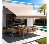 VEVOR Marquise de balcon 2,4×2,1 m – bras articulés réglable 2,4–3,7 m – solaire – acier/aluminium