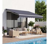 VEVOR Store Banne Manuel 300x250 cm Auvent Rétractable pour Terrasse et Balcon, Extérieur, Devantures de Cafés, de Restaurants, de Boutiques, avec Manivelle, Angle d'Inclinaison 45°-85°, Gris Foncé