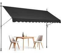 VEVOR Store de terrasse rétractable 138 x 47 pouces, protection solaire pour store avec manivelle manuelle, abri de terrasse Sunsetter Deck, hauteur réglable de 86 à 122 pouces, pour terrasse/balcon/j