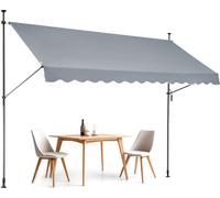 VEVOR Store de terrasse rétractable 138 x 47 pouces, protection solaire pour store avec manivelle manuelle, abri de terrasse Sunsetter Deck, réglable en hauteur de 86 à 122 pouces