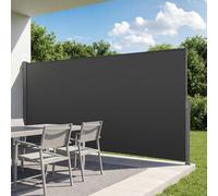 VEVOR Store Latéral Rétractable 185x420 cm, Brise-Vue Rétractable pour Terrasse, Jardin, Balcon et Piscine, Toile Polyester 180 g/m², Protection Solaire, Imperméable, Délimitation de l'Espace, Gris