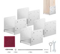 VEVOR Support Base d'Ancrage de Poteau Bois 203x203 mm 4PCS en Acier Inoxydable
