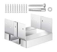 VEVOR Support de Poteau Bois, Lot de 10, Base de Poteau, Taille Interne 139,5x141,5 mm, Acier au Carbone, Ancrage de Poteaux au Béton pour Balustrades de Porche, Pergolas, Supports de Colonnes, Patios