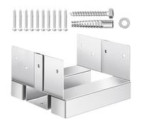 VEVOR Support de Poteau Bois, Lot de 10, Base de Poteau, Taille Interne 139,5x141,5 mm, Acier au Carbone, Ancrage de Poteaux au Béton pour Balustrades de Porche, Pergolas, Supports de Colonnes, Patios