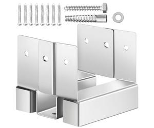 VEVOR Support de Poteau Bois, Lot de 10, Base de Poteau, Taille Interne 89,6x90,5 mm, Acier au Carbone, Ancrage de Poteaux au Béton pour Balustrades de Porche, Pergolas, Supports de Colonnes, Patios