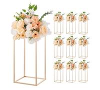 VEVOR Support Fleur Mariage Colonne Lot de 10 Support Fleur Centre de Table Mariage 40 cm Présentoir Floral Rectangulaire pour Fêtes, Anniversaires, Déco Intérieure, avec Panneau Transparent Acrylique