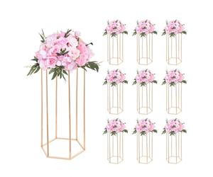 VEVOR Support Fleur Mariage Colonne Lot de 10 Support Fleur Centre de Table Mariage 60 cm Présentoir Floral Hexagonal Cubique pour Fêtes, Anniversaires, Déco Intérieure, Panneau Transparent Acrylique