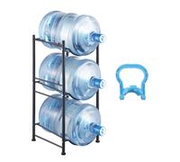 VEVOR Support pour pichets d'eau à 3 niveaux, support pour bouteilles d'eau de 5 gallons, étagère à bouteilles d'eau à une seule rangée pour 3 bouteilles, étagère robuste pour pichets d'eau pour cuisi