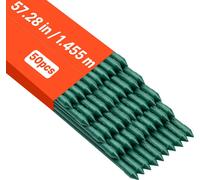 VEVOR Support pour plantes grimpantes, paquet de 10, tuteur ⌀11x1455 mm, tuteur métallique plastifié pour tomates, support pour plantes avec extrémité pointue & picots antidérapants pour la culture de