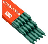 VEVOR Support pour plantes grimpantes, paquet de 15, tuteur de plantation ⌀16x1705mm, tuteur métallique plastifié pour tomates, support de plantation avec extrémité pointue & picots antidérapants pour