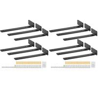VEVOR Supports d'étagères, 310 x 100 x 45 mm, équerre d'étagère flottante robuste, 6 pièces, supports pour étagères en L noir mat de 5 mm d'épaisseur, en acier avec une capacité de charge de 72,6 kg