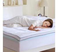 VEVOR Surmatelas King Mousse Mémoire de Forme Rembourrage en Fibre 1930x2032x101,6 mm