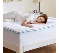VEVOR Surmatelas Mousse Mémoire de Forme Rembourrage en Fibre Épaisseur 1524x2032x101,6 mm