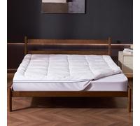 VEVOR Surmatelas Queen Épaisseur 25,4 mm Rembourrage en Fibre Amovible et Lavable, Tissu Confortable, Respirant, avec Poche de Chevet Amovible et Bande Élastique, pour Réduire Pression Corporelle