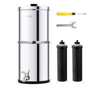 VEVOR système de filtration d'eau par gravité sur comptoir inox 304 8 5 L 2 filtres à charbon + robinet