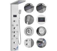 VEVOR Système de Panneau de Douche avec 6 Modes, Tour de Panneau de Douche Hydroélectrique LED Écran, Pluie, Cascade, 8 Jets de Massage, Bec de Baignoire et Pomme de Douche avec Tuyau, Salle de Bain