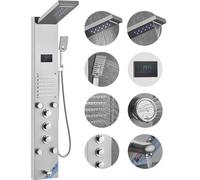 VEVOR Système de panneau de douche – 6 modes, écran LED hydroélectrique, pluie, cascade, 5 jets