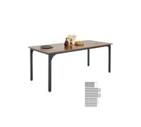 VEVOR Table à Manger rectangulaire 180 cm, Table de Salle à Manger en Bois pour 6 à 8 Personnes, mobilier Rustique avec Pieds en Fer, Bureau de conférence, pour Cuisine, Salon, Marron (Table Seule)