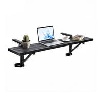 VEVOR Table Balcon Suspendue 124,5x24 cm Charge 27 kg Table de Balustrade pour Garde-corps Terrasse Jardin Extérieur de Rails 25-65 mm, Espacement Réglable Supports, Plateau Composite Bois-Plastique