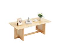 VEVOR Table Basse Rectangulaire en Rotin, Table de Salon avec Plateau en Bois d'Hévéa, Meuble de Rangement Bohème Moderne de 120 cm, avec Pieds en Bois Naturel, pour Chambre à Coucher, Petits Espaces