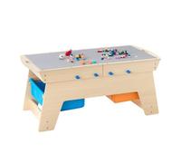 VEVOR Table d'Activités pour Enfants avec 200 Blocs de Construction, Table de Jeu Multifonction en Bois, avec 3 Bacs de Rangement de Grand Espace, Plateau 2 en 1, pour Garçons, Filles de 3 Ans et Plus