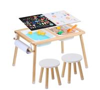 Set de table sensoriel VEVOR, table d'activité, set de siège pour enfant, table de jeux de sable et d'eau avec 2 tabourets, 2 récipients de rangement et un porte-rouleau de papier