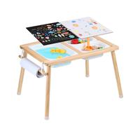 VEVOR Table d'activités sensorielle pour enfants – 3 bacs, porte‑papier, eau/sable – Bois naturel