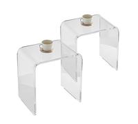VEVOR Table d'Appoint 2PCs en Forme de C Bout de Canapé en Acrylique Table Basse Charge Maximale 25 kg Table de Chevet pour Affaires à Portée de Main Salon Chambre Balcon Transparent 415x305x460 mm