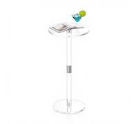 VEVOR Table d'appoint en Acrylique, 25,4 x 25,4 x 54 cm, Table à Boissons Ronde Transparente avec Poteau Solide, Bout de canapé Moderne en Acrylique, Charge 5 kg, pour café, Nourriture, collation