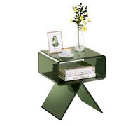 VEVOR Table d'appoint en acrylique, 30 x 39,1 x 43 cm, table de chevet moderne et transparente avec étagère de rangement, petit bout de canapé en acrylique, charge 10 kg, pour salon, chambre, vert