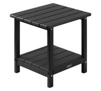 VEVOR Table d'Appoint Extérieur Jardin, 2 Niveaux, 45 x 38 x 44 cm, en PEHD, Entretien Facile, Résiste aux Intempéries, pour Terrasse, Bord de Piscine, Plage, Porche, Patio, Balcon, Intérieur, Noir