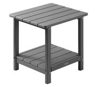 VEVOR Table d'Appoint Extérieur Jardin, 2 Niveaux, 45 x 38 x 44 cm, en PEHD, Entretien Facile, Résiste aux Intempéries, pour Terrasse, Bord de Piscine, Plage, Porche, Patio, Balcon, Intérieur, Gris