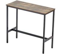 VEVOR Table de bar, 991 x 406 x 902 mm, table de pub haute avec cadre en métal robuste, bureau haut de bar à cocktails étroit et long, facile à assembler, pour cuisine, salon, fêtes, brun rustique