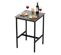 VEVOR Table de bar, 610 x 610 x 914 mm, table de pub haute avec cadre en métal robuste, bureau haut de bar à cocktails étroit et long, facile à assembler, pour cuisine, salon, fêtes, brun rustique