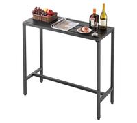 VEVOR Table de Bar Haute Extérieur, 100 x 37,5 cm, Table à Manger Rectangulaire, avec Plateau Étanche, Structure en Métal Robuste, Mobilier de Jardin pour Patio, Terrasse, Bord de Piscine, Intérieur