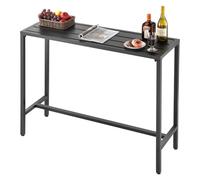 VEVOR Table de Bar Haute Extérieur, 120 x 37,5 cm, Table à Manger Rectangulaire, avec Plateau Étanche, Structure en Métal Robuste, Mobilier de Jardin pour Patio, Terrasse, Bord de Piscine, Intérieur