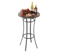 VEVOR Table de Bar Ronde, 60x101 cm, Table de Bistrot Haute Extérieur, avec Plateau, Structure Métal Robuste, Mobilier de Jardin pour Patio, Terrasse, Petits Espaces Intérieur, Cuisine, Salle à Manger