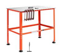 VEVOR Table de soudure 91x61 cm, capacité de 363 kg, établi de soudure perforé pour atelier, garage et chantier, structure en acier au carbone, avec 16 trous de fixation et patins de protection