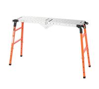 VEVOR Table de Soudure Pliante 139,7x35,56 cm Établi Soudage Perforé 2 en 1 pour Atelier Garage, en Acier, 500 kg, Hauteur Réglable 71-109,2 cm, 4 Roues, 12 Emplacements à Outils, Trous Fixation 14 mm