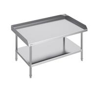 VEVOR Table de Travail en Acier Inoxydable 76,2x121,9x66 cm, Table de Préparation des Aliments avec Dosseret à 3 Côtés, Hauteur Réglable, Meuble de Rangement, pour Cuisine Restaurant Bar Hôtel Maison