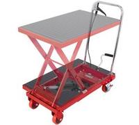 VEVOR Chariot à Table Élévatrice Hydraulique Charge 230 kg Chariot Élévateur Manuel à Ciseaux Simples Hauteur de Levage 720 mm 4 Roues Coussin Antidérapant pour Manutention Transport Matériaux, Rouge