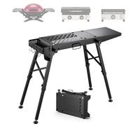 VEVOR Table Pliante Extérieur 104x30 cm Table de Camping Charge Max. 158 kg, Station de Cuisine en Plein Air pour Pique-nique BBQ, Hauteur Réglable, Suppprt pour Plancha Barbecue, Rangement Latéral