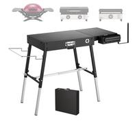 VEVOR Table Pliante Extérieur 87x45 cm, Table de Camping Charge Max. 158 kg, Station de Cuisine en Plein Air pour Pique-nique BBQ, Hauteur Réglable, Suppprt pour Plancha Barbecue, Rangement Latéral