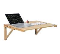 VEVOR Table Pliante Murale, 800 mm x 600 mm, Table à abattant Murale avec Support en Fer, Bureau Flottant en Bois pour Les Petits espaces, Bureau à Domicile, Salle à Manger, buanderie, Cuisine, Bar