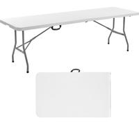 VEVOR Table pliante Table de buffet Table polyvalente portable 244 cm, table rectangulaire en plastique (pour 6-8 personnes) avec poignée intégrée, table de jardin Table de camping pour fêtes Pique-ni