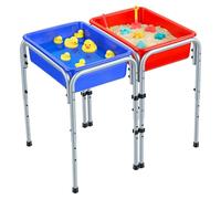 VEVOR, table sensorielle à 2 stations, avec bacs de rangement amovibles et pieds antidérapants, structure en acier au carbone, angles arrondis, pour les enfants de 3 à 6 ans