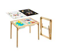 VEVOR Table Sensorielle pour Tout-Petits, Table d'Activité en Bois Pliable pour Enfants, Tableaux Double Face, Bacs de Rangement, Pieds Antidérapants, pour Jeux de Sable et d'eau, Dessin, Éveil